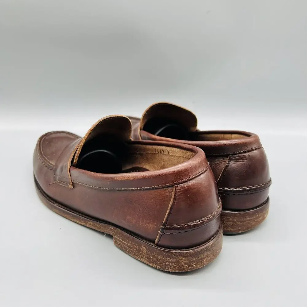 Sid Mashburn Shoes Mens 7 Brown Leather Penny Loafers Slip On Dress Classic